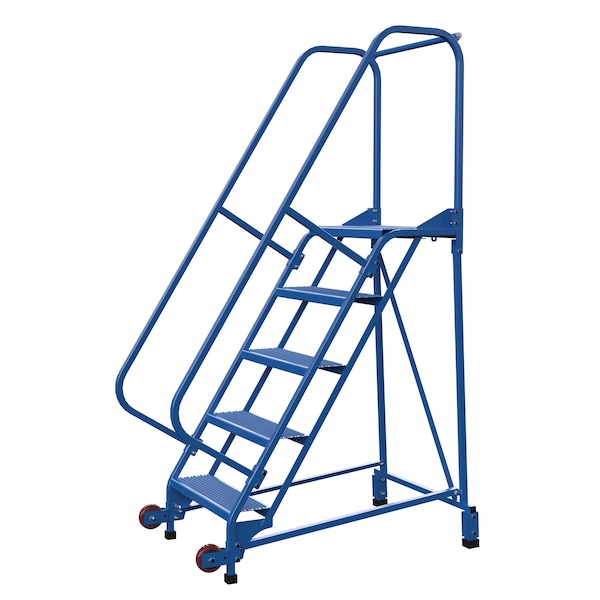 80 H Steel Tip N Roll Ladder, Perf, 5 Step, 58 deg., 5 Steps